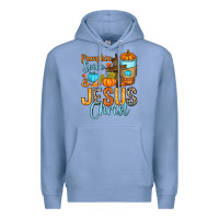 Colony Blue Pumpkin spice and Jesus Christ Premium Hoodie - RanaPortraitStore