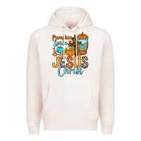 Pale Pink Pumpkin spice and Jesus Christ Premium Hoodie - RanaPortraitStore