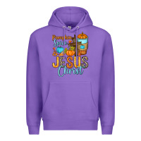 Purple Pumpkin spice and Jesus Christ Premium Hoodie - RanaPortraitStore