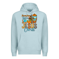 Blue Mist Pumpkin spice and Jesus Christ Premium Hoodie - RanaPortraitStore