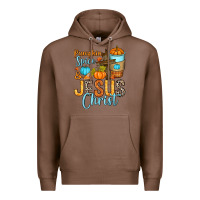 Chestnut Pumpkin spice and Jesus Christ Premium Hoodie - RanaPortraitStore
