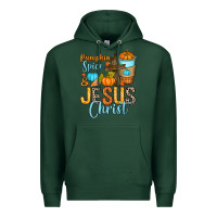 Sports Green Pumpkin spice and Jesus Christ Premium Hoodie - RanaPortraitStore