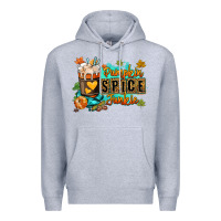 Heather Grey Pumpkin spice junkie Premium Hoodie - RanaPortraitStore