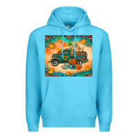 Ocean Blue Pumpkin farm Premium Hoodie - RanaPortraitStore
