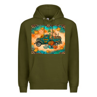 Army Green Pumpkin farm Premium Hoodie - RanaPortraitStore