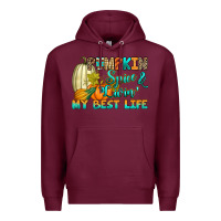 Burgundy Pumpkin spice and livin' my best life Premium Hoodie - RanaPortraitStore
