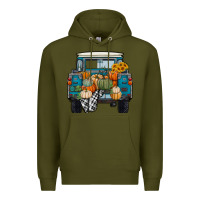 Army Green Fall Pumpkin Farm Truck Premium Hoodie - RanaPortraitStore