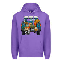 Purple Fall Pumpkin Farm Truck Premium Hoodie - RanaPortraitStore