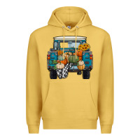 Antique Gold Fall Pumpkin Farm Truck Premium Hoodie - RanaPortraitStore