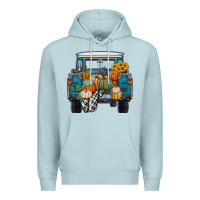 Blue Mist Fall Pumpkin Farm Truck Premium Hoodie - RanaPortraitStore