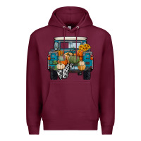 Burgundy Fall Pumpkin Farm Truck Premium Hoodie - RanaPortraitStore
