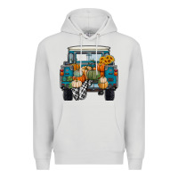 Dove Grey Fall Pumpkin Farm Truck Premium Hoodie - RanaPortraitStore