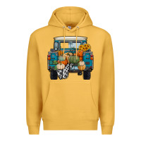 Mustard Fall Pumpkin Farm Truck Premium Hoodie - RanaPortraitStore