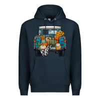 Navy Fall Pumpkin Farm Truck Premium Hoodie - RanaPortraitStore