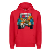 Red Fall Pumpkin Farm Truck Premium Hoodie - RanaPortraitStore