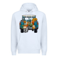 White Fall Pumpkin Farm Truck Premium Hoodie - RanaPortraitStore