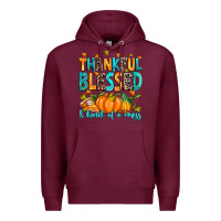 Burgundy Thankful blessed and kind of a mess Premium Hoodie - RanaPortraitStore