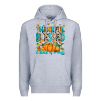 Heather Grey Thankful blessed and kind of a mess Premium Hoodie - RanaPortraitStore