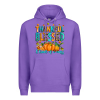 Purple Thankful blessed and kind of a mess Premium Hoodie - RanaPortraitStore