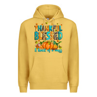 Antique Gold Thankful blessed and kind of a mess Premium Hoodie - RanaPortraitStore