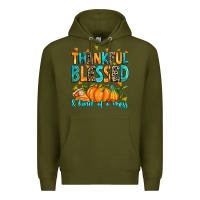 Army Green Thankful blessed and kind of a mess Premium Hoodie - RanaPortraitStore