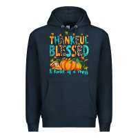Navy Thankful blessed and kind of a mess Premium Hoodie - RanaPortraitStore
