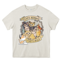 Cream Cats Against Cat Calls Heavy Core Tee - Bettercallsaul