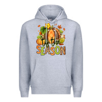 Heather Grey Tis' the season Fall American Football Premium Hoodie - RanaPortraitStore