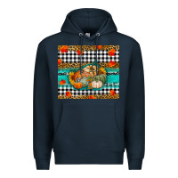 Navy Fall Pumpkins Premium Hoodie - RanaPortraitStore