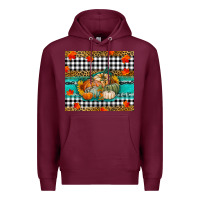 Burgundy Fall Pumpkins Premium Hoodie - RanaPortraitStore