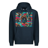 Navy Thanksgiving Turkey Premium Hoodie - RanaPortraitStore