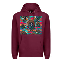 Burgundy Thanksgiving Turkey Premium Hoodie - RanaPortraitStore