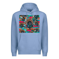 Colony Blue Thanksgiving Turkey Premium Hoodie - RanaPortraitStore