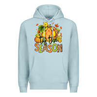 Blue Mist Tis' the season Fall Softball Premium Hoodie - RanaPortraitStore