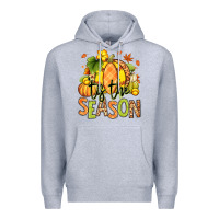 Heather Grey Tis' the season Fall Softball Premium Hoodie - RanaPortraitStore