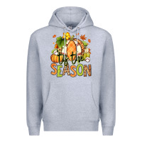 Heather Grey Tis' the season Fall American Football Premium Hoodie - RanaPortraitStore