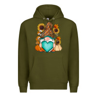 Army Green Western Fall gnome Premium Hoodie - RanaPortraitStore