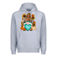 Heather Grey Western Fall gnome Premium Hoodie - RanaPortraitStore