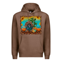 Chestnut Western Fall Thanksgiving Turkey Premium Hoodie - RanaPortraitStore