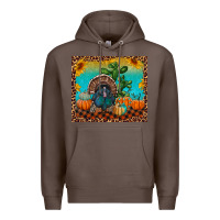 Coffee Western Fall Thanksgiving Turkey Premium Hoodie - RanaPortraitStore