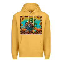 Mustard Western Fall Thanksgiving Turkey Premium Hoodie - RanaPortraitStore