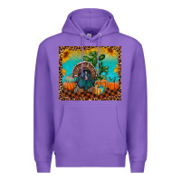Purple Western Fall Thanksgiving Turkey Premium Hoodie - RanaPortraitStore