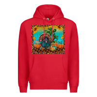 Red Western Fall Thanksgiving Turkey Premium Hoodie - RanaPortraitStore