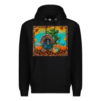 Black Western Fall Thanksgiving Turkey Premium Hoodie - RanaPortraitStore