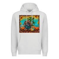 Dove Grey Western Fall Thanksgiving Turkey Premium Hoodie - RanaPortraitStore