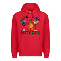 Red Drink Up Witches Halloween Premium Hoodie - RanaPortraitStore
