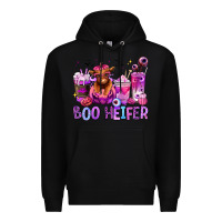 Black Halloween boo Heifer coffee cups Premium Hoodie - RanaPortraitStore