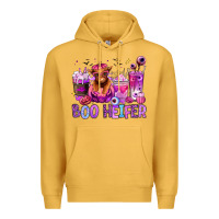 Mustard Halloween boo Heifer coffee cups Premium Hoodie - RanaPortraitStore