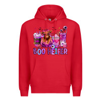 Red Halloween boo Heifer coffee cups Premium Hoodie - RanaPortraitStore