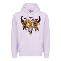 Lilac Halloween Bull Skull Premium Hoodie - RanaPortraitStore